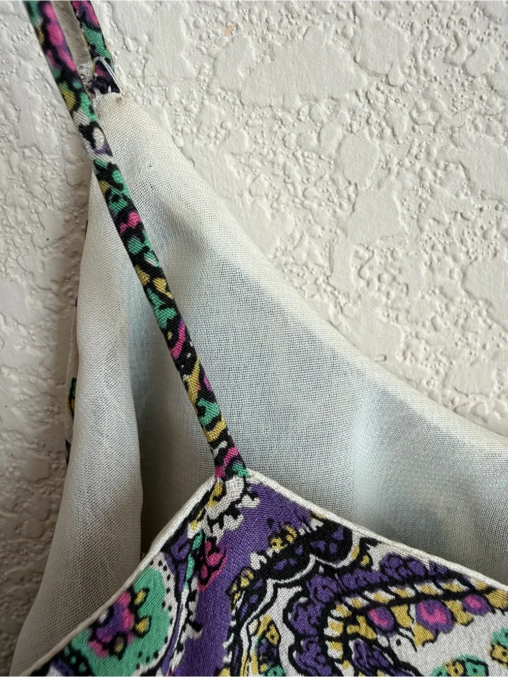 J.Crew Silk Paisley Slip Dress Purple Green Boho Spaghetti Strap Summer Cocktail